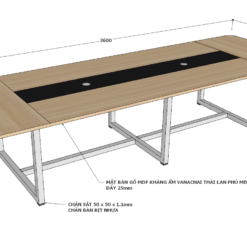 Bàn họp giáo viên kích thước 3600x1200x750mm